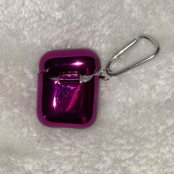 METALLIC MAGENTA AIRPODS CASE WITH SILVER CLIP NIB - Picture 5 of 8
